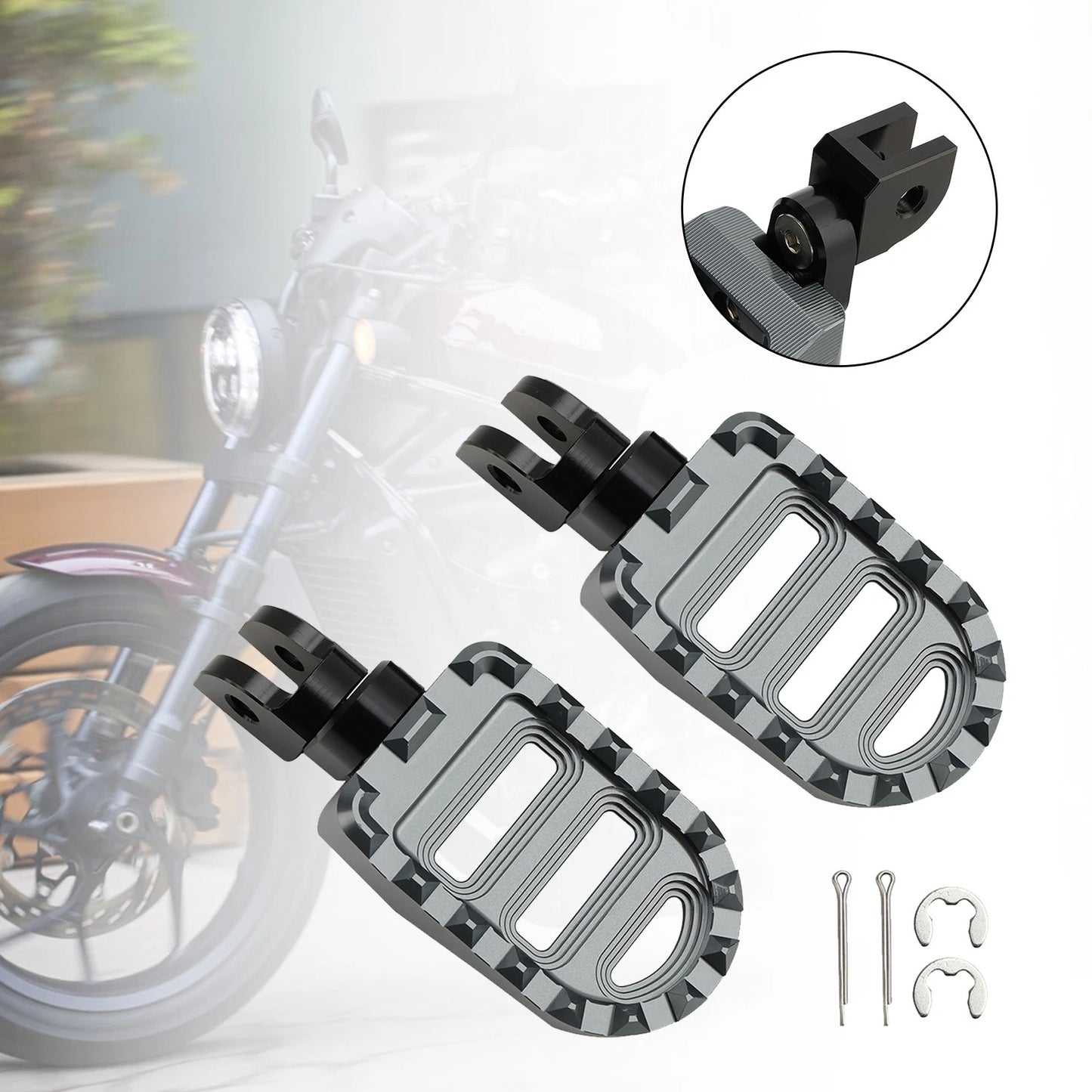 Pair of Black 7/8" Motorcycle Mirrors for Handlebar (22mm)