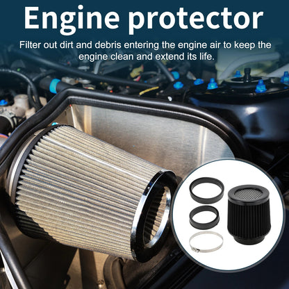 Engine Air Filter with Clamp & Reducing Rings for Universal Fit (76-101mm)