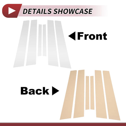 Set of 6 Door Pillar Window Trim for Nissan Sentra (2007–2012) Chrome