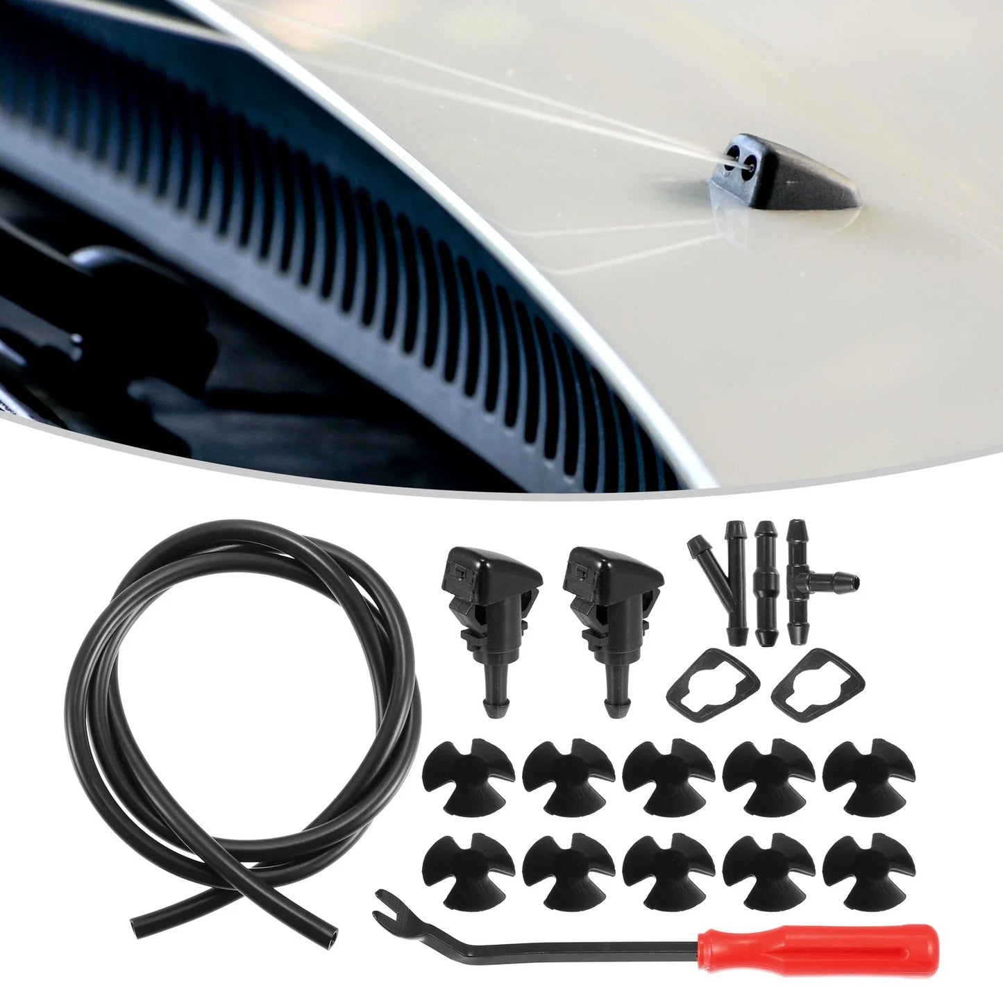 Front Windshield Washer Nozzle Kit for Dodge RAM (Fits 2010-2023)