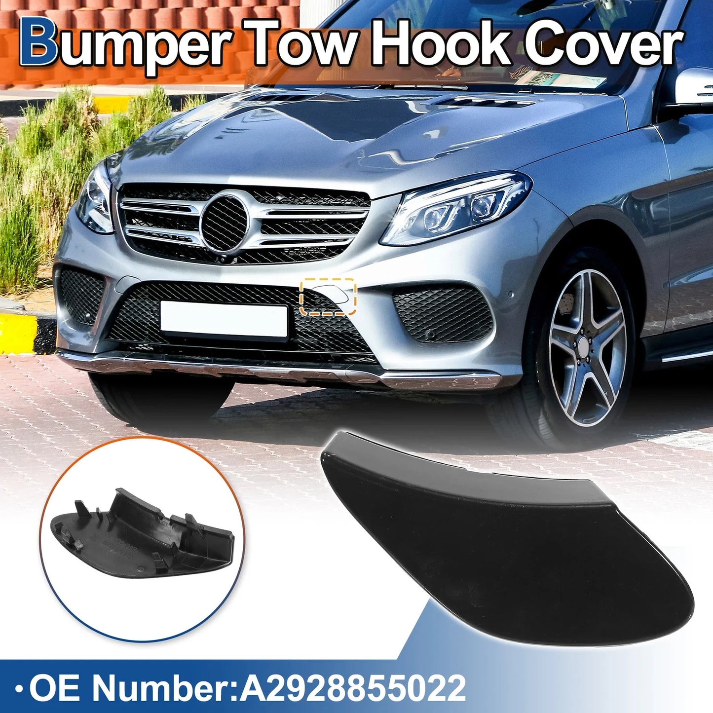 Front Car Bumper Tow Hook Cover for Mercedes-Benz GLE (2016-2023)