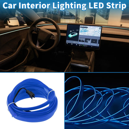 LED Strip Neon Wire Lighting for Car Interior (Battery Box 3V)