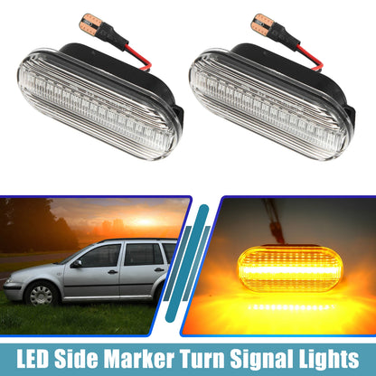 2X LED Side Marker Turn Signal Lights for Ford (Clear) (Part # 4M5A13K309AA)