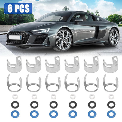 Set of 6 Fuel Injection Valve Seals O-Ring Kit for Audi A4 A6 (2002–2008)