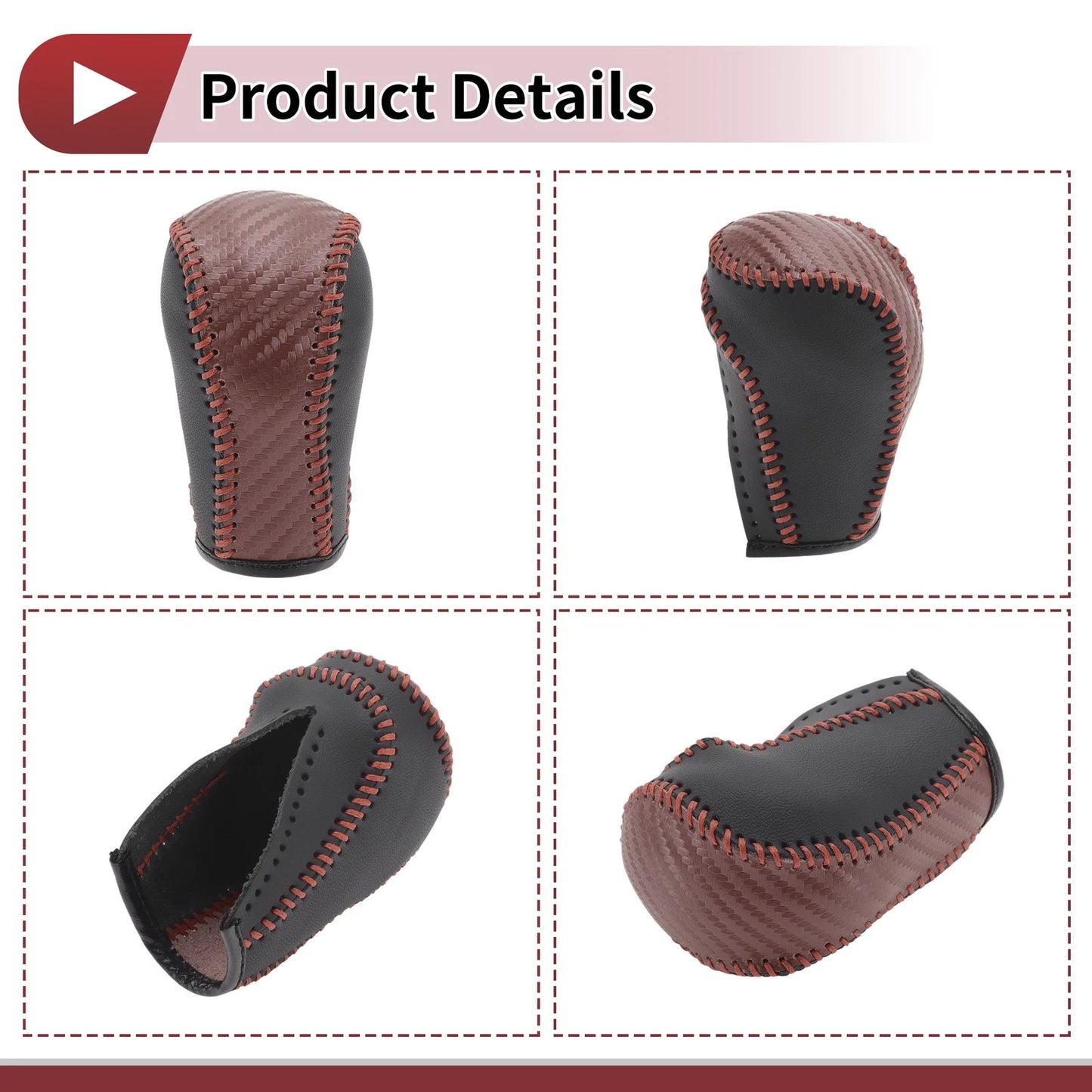 1 Pc Gear Shift Knob Cover for Mazda CX-5 (2013–2014) Black Brown Faux Leather