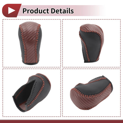 1 Pc Gear Shift Knob Cover for Mazda CX-5 (2013–2014) Black Brown Faux Leather