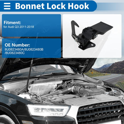 Hood Latch Assembly for Audi Q3 (2011–2018) No. 8U0823480A/B/C