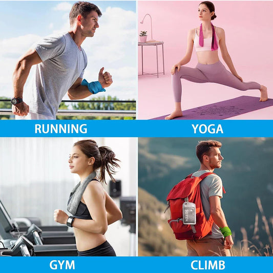 4 x Cooling Towels with Waterproof Bag & Carabiner for Running Yoga Climb