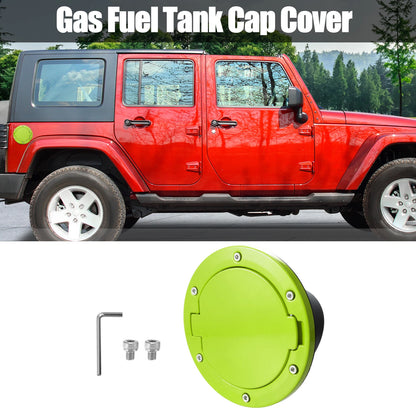 Green Aluminum Alloy Gas Fuel Tank Cap Cover for Jeep Wrangler (2007–2017)