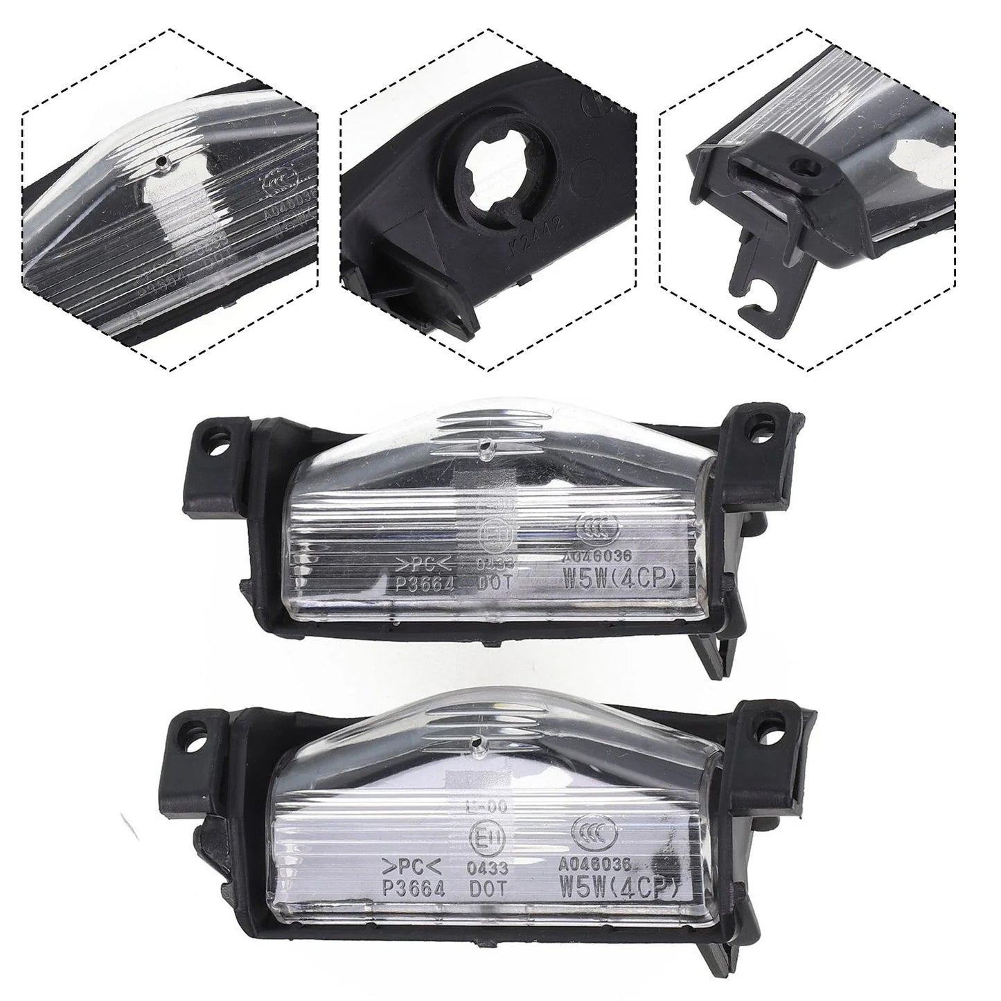 2 x License Plate Light Rear Bumper Cover for Mazda 3 (2009–2013)