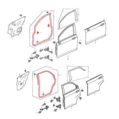 Set of 4 Door Weatherstrips for Honda Fit (2003–2008)