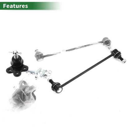 Set of 4 Front Suspension Kit Sway Bar Link Ball Joint for Chevrolet Equinox (2010–2017)