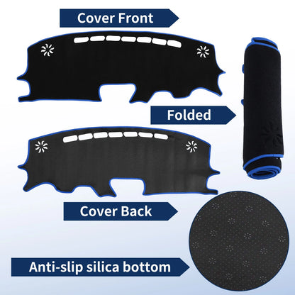 Dash Cover for Mazda Demio DJ Series (2014–2019) Polyester Black Blue Edge