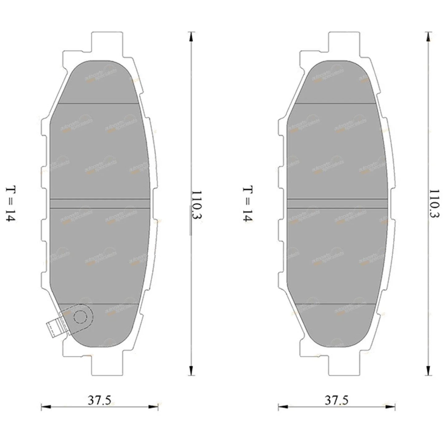 Rear Disc Brake Pad Set Subaru Forester SG9 SH SH9 2.5L 2.0L (2008-2013)