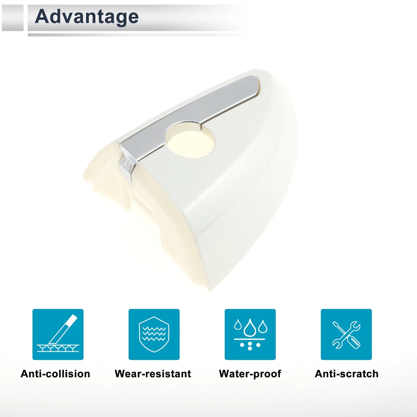 Front Left Door Handle Lock Cylinder Cover for Toyota Corolla (2014–2018) White