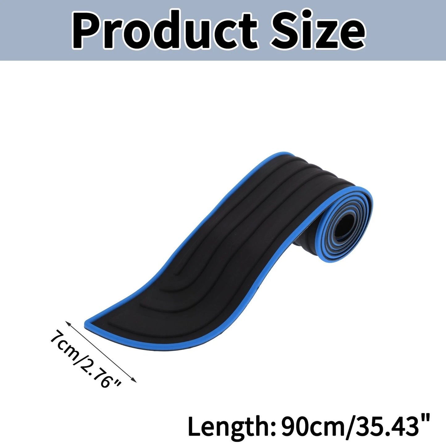 Rear Bumper Edge Guard for Universal Fit (90cm/35.4" L, 7cm/2.8" W) Black Blue
