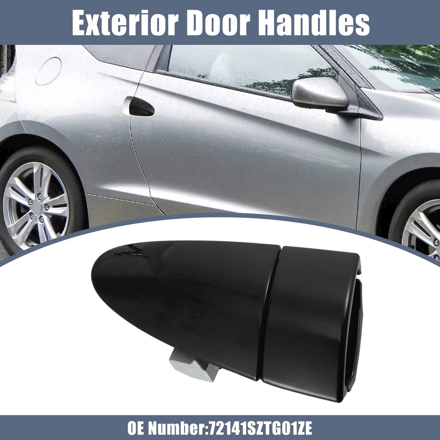 Front Right Exterior Door Handle Black for Honda CR-Z (2011-2016)