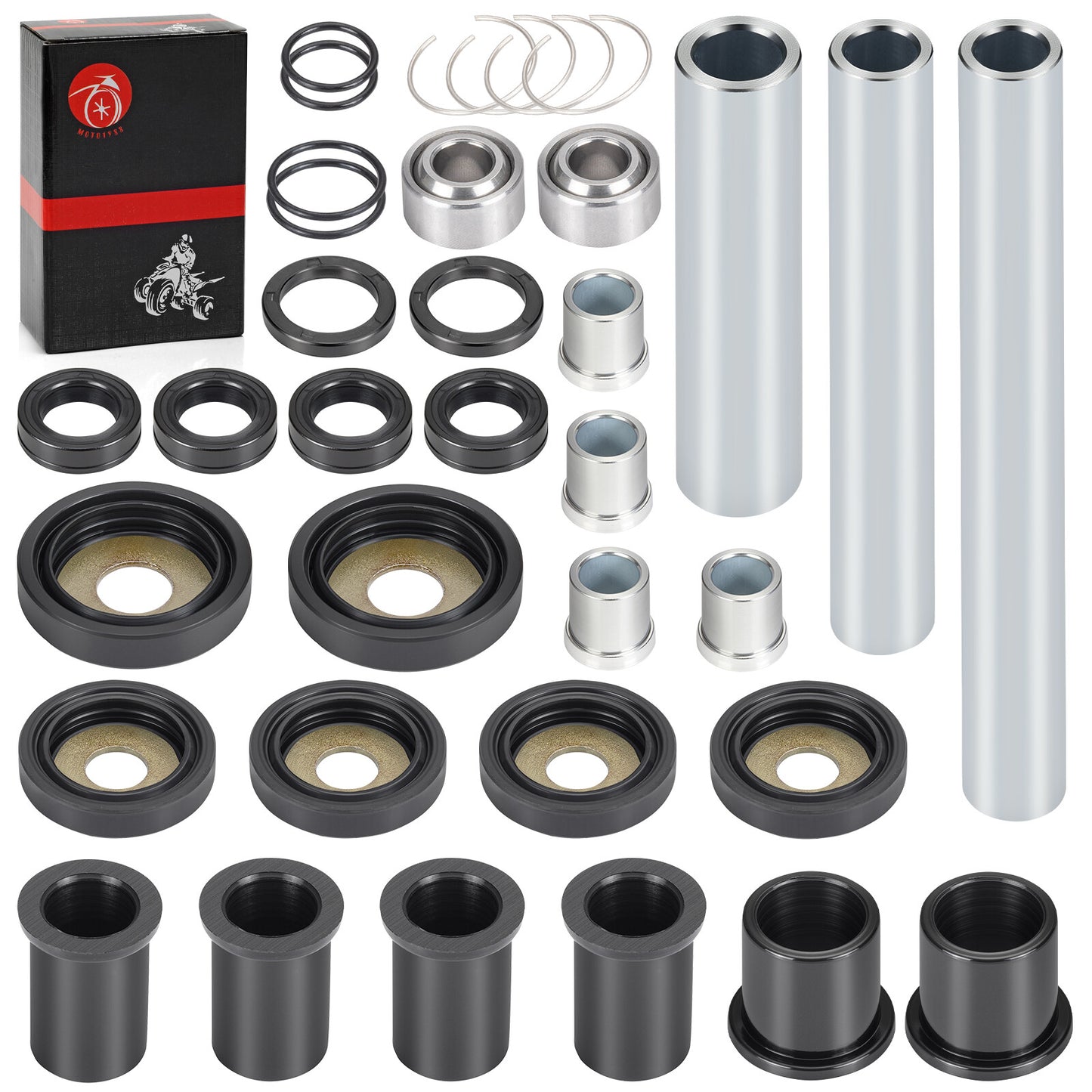 Rear Upper and Lower A-arm Bushing Shaft Kit for Honda Rincon 650 680 (2003–2014)