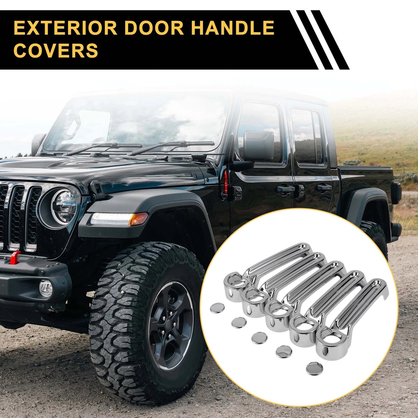 Set of 4 Door Handle Bowl Covers for Jeep Wrangler JK JKU (2007–2015) Silver Tone