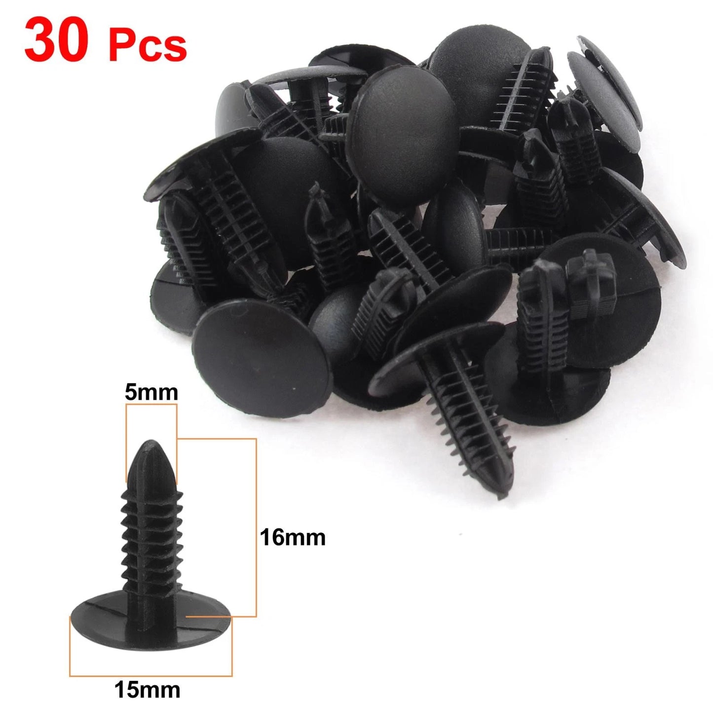 30pcs 5mm Plastic Rivets Clips for Toyota Trim Boot