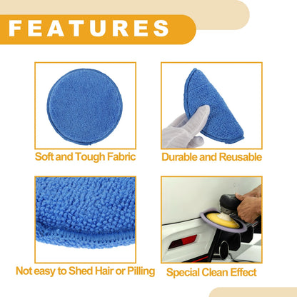6X Polishing Buffing Pads for Auto (12.5cm, Sapphire Blue)