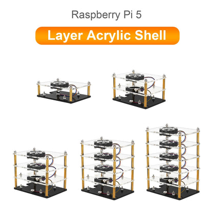 Multi-Layer Acrylic Shell Case for Raspberry Pi 5 (2023)