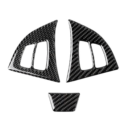 3 Pcs Carbon Fiber Steering Wheel Cover Trim for BMW X5 E70 (2006–2013), X6 E71 (2008–2014)
