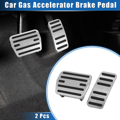 2pcs Gas Accelerator Brake Pedal Cover for VW Atlas (2018–2021) Silver Tone