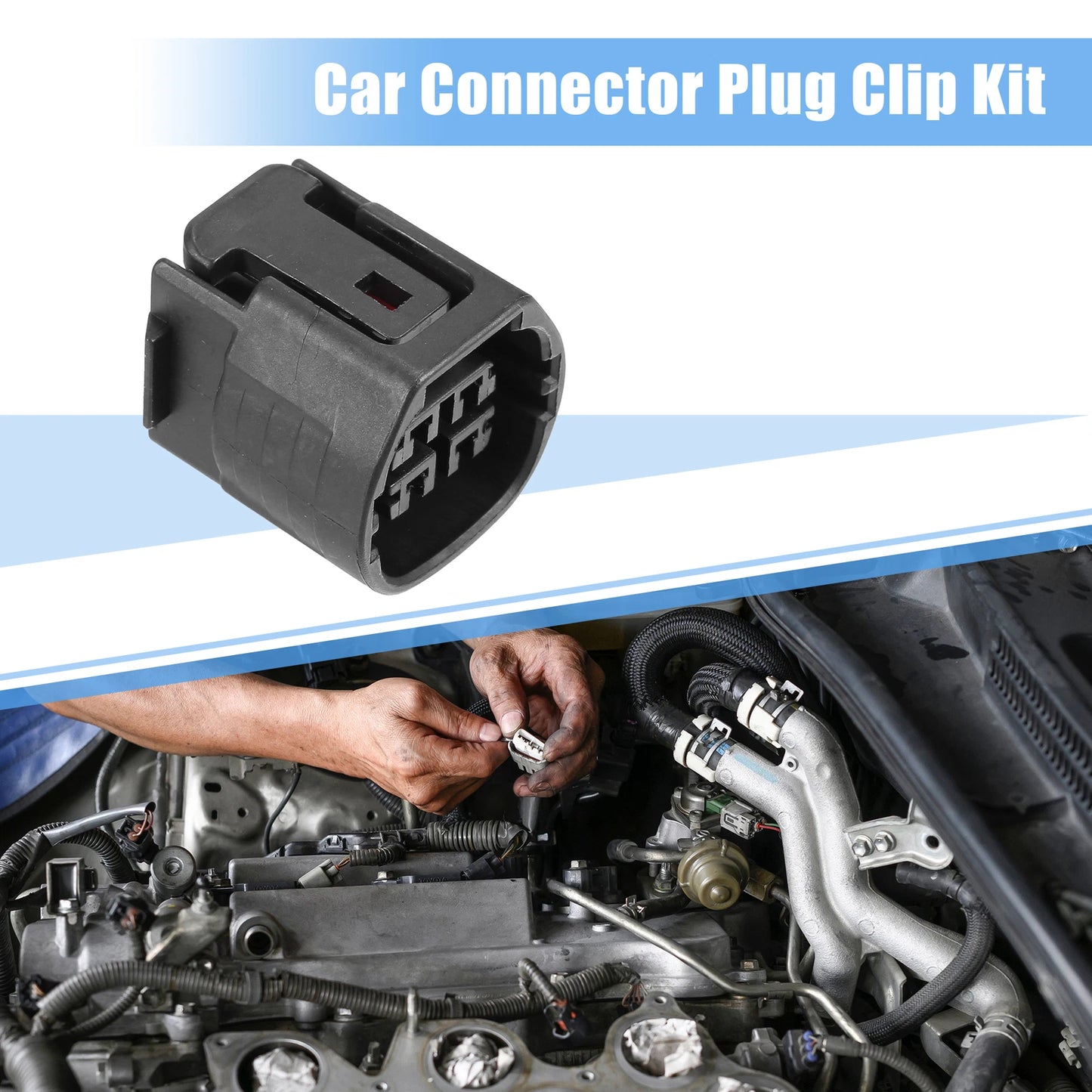 Set of 4 Alternator Connector Adapter Plug Clips for Toyota (No. 90980-11964)