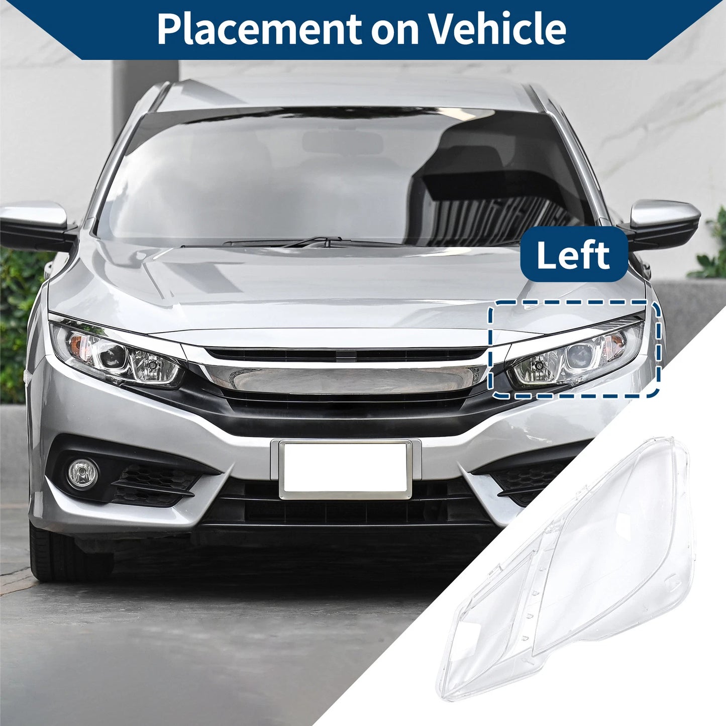 1Pc Headlight Lens Cover for Mercedes-Benz (No. 2078205361)