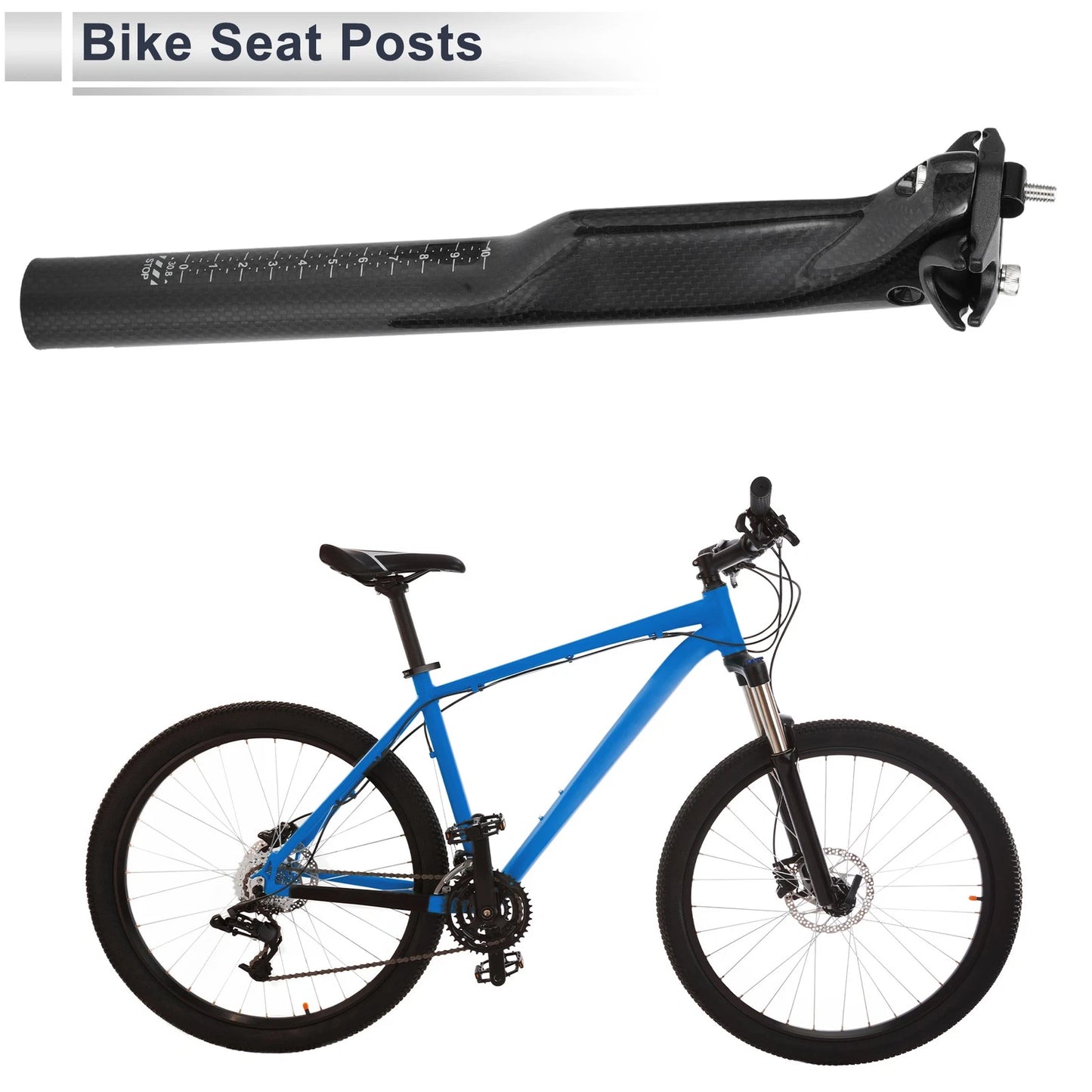 30.8mm Carbon Fiber Bike Seat Post for Light Saddle (30.8x300mm)