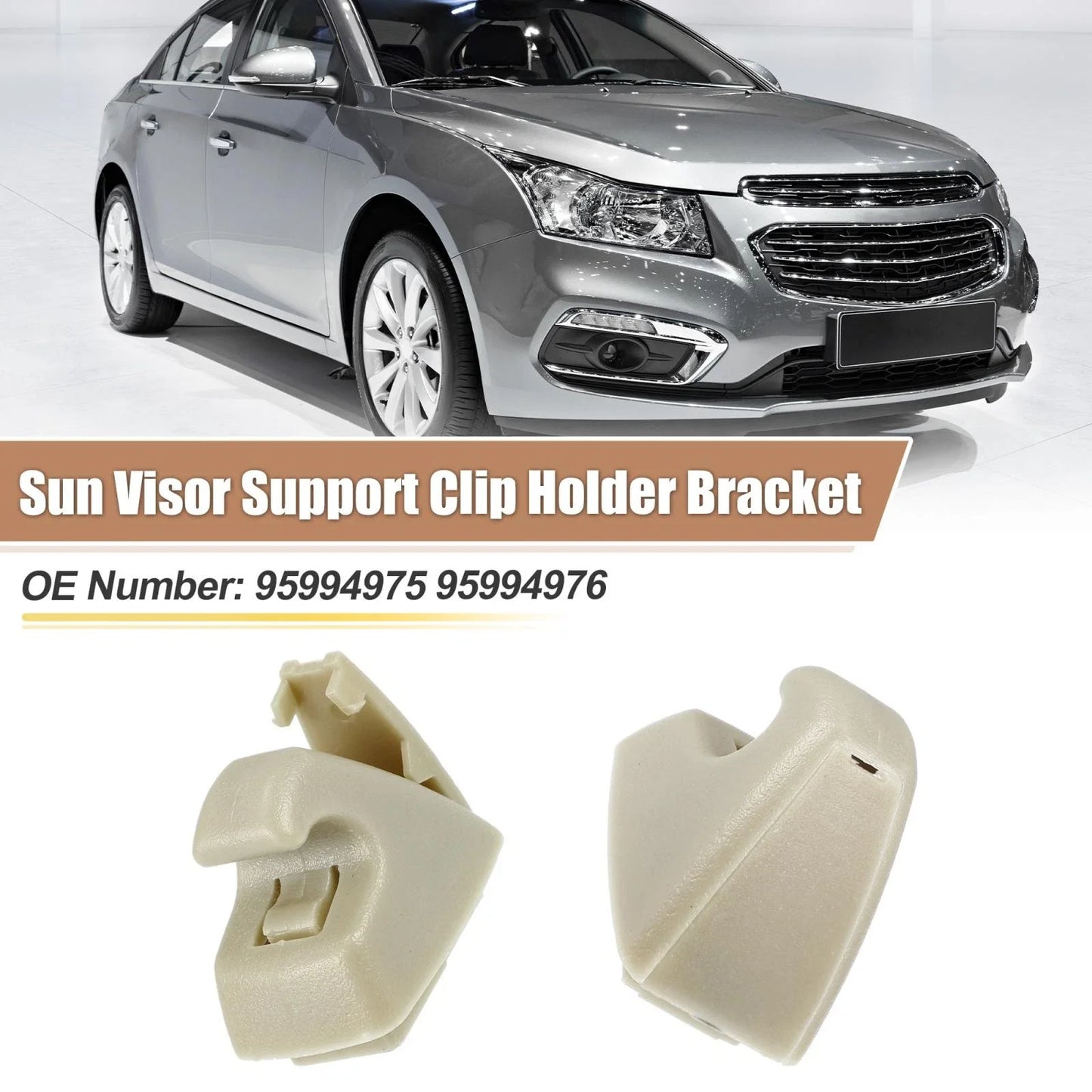 2 x Sun Visor Support Clip Retainers for Chevrolet Cruze Sonic (2011-2019)