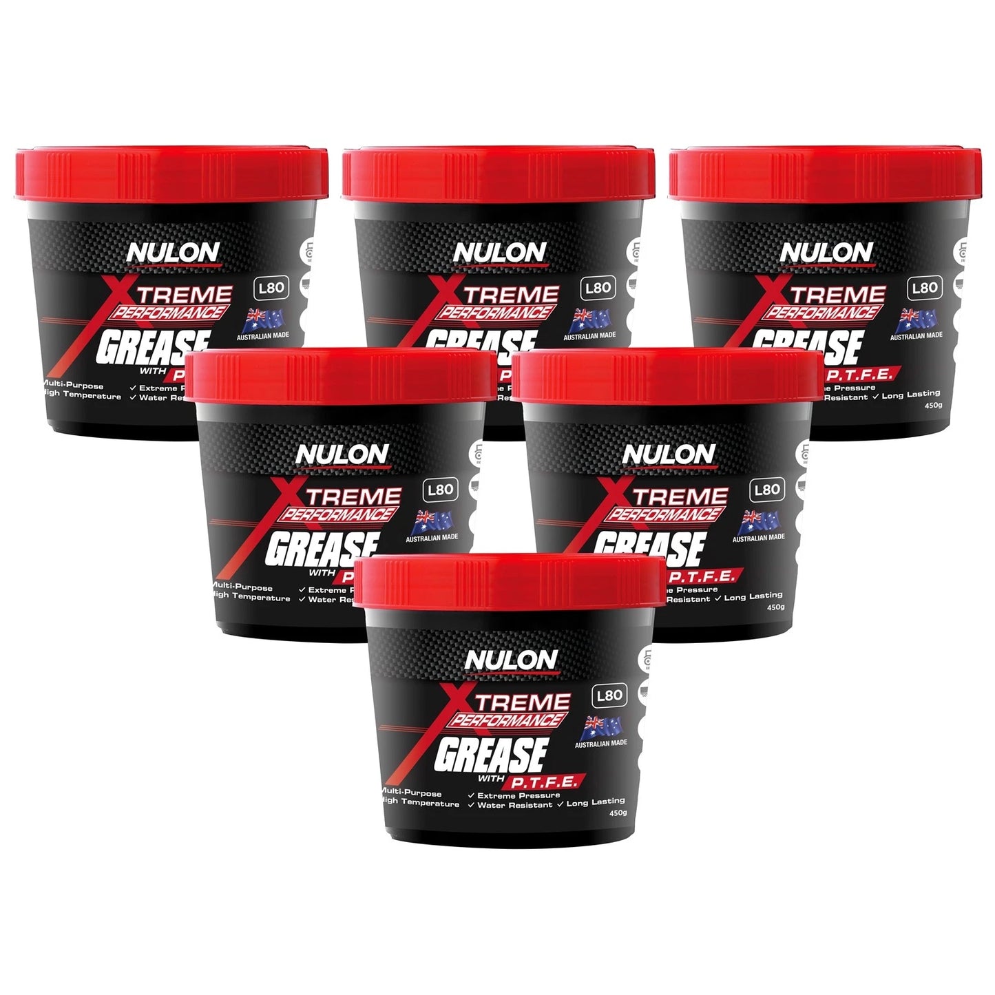 Set of 6 Nulon Xtreme Performance Grease Tub for Boat Trailer Bearings (450G)