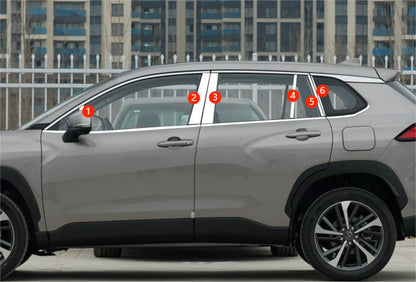 12x Center Pillar Post Molding Cover Trim for Toyota Corolla Cross (2022–2023)