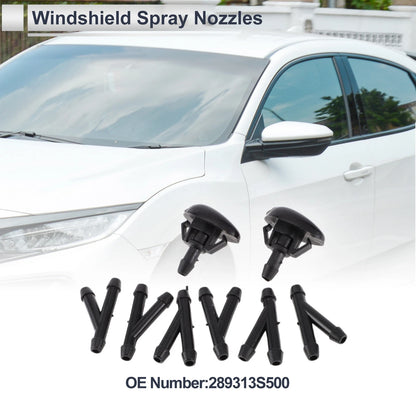 Washer Nozzle Set of 6 w/ Hose Connector for Nissan (No. 289313S500)
