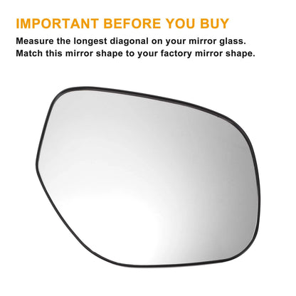 Right Side Heated White Mirror Glass for Mitsubishi ASX (2010–2013)