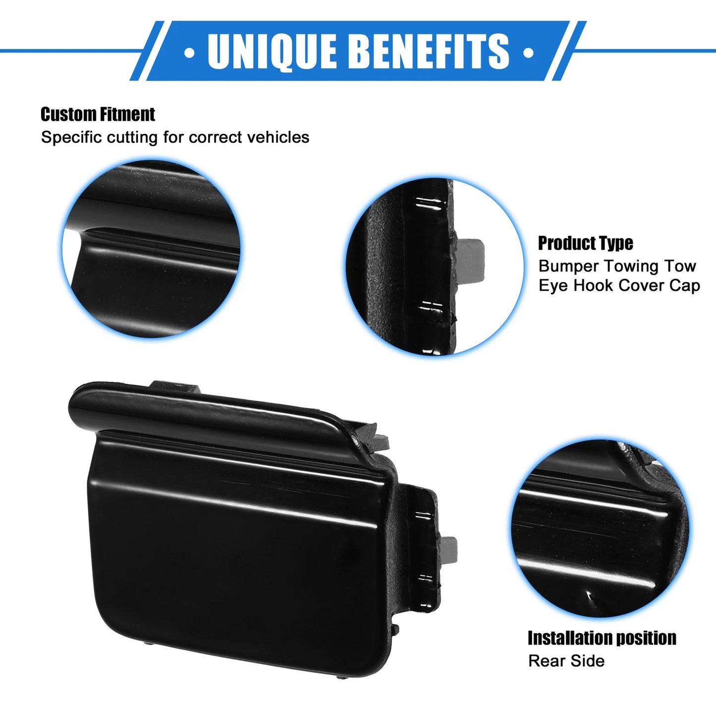 Tow Hook Cover for BMW 550i 528i 535i (2008–2010) - Black