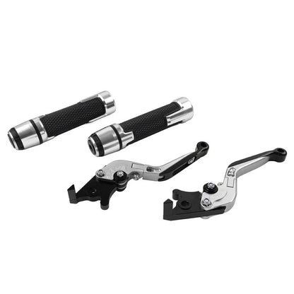 Silver Extendable Brake Clutch Levers & Handlebar Grips for Benelli BN302S