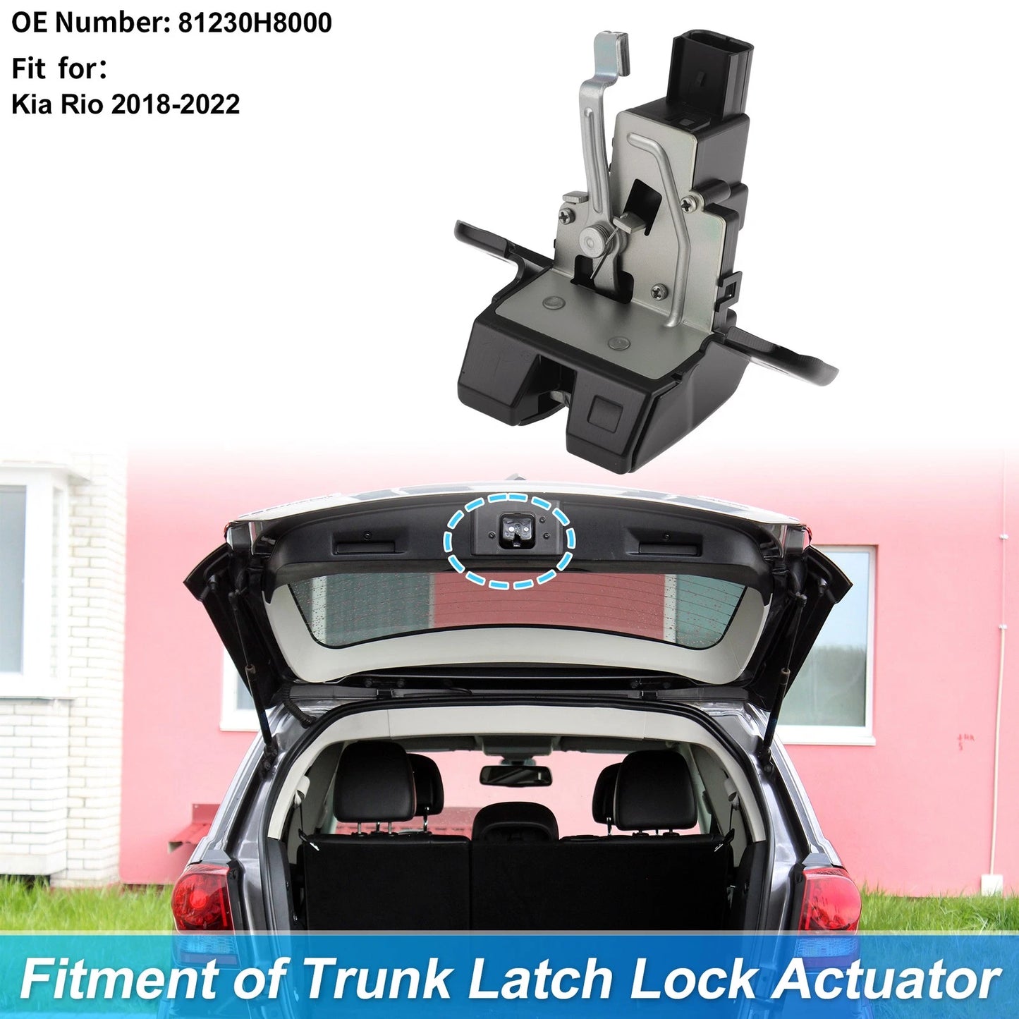 Rear Trunk Latch Lock Actuator for Kia Rio (2018–2022) 4 Pins 81230H8000