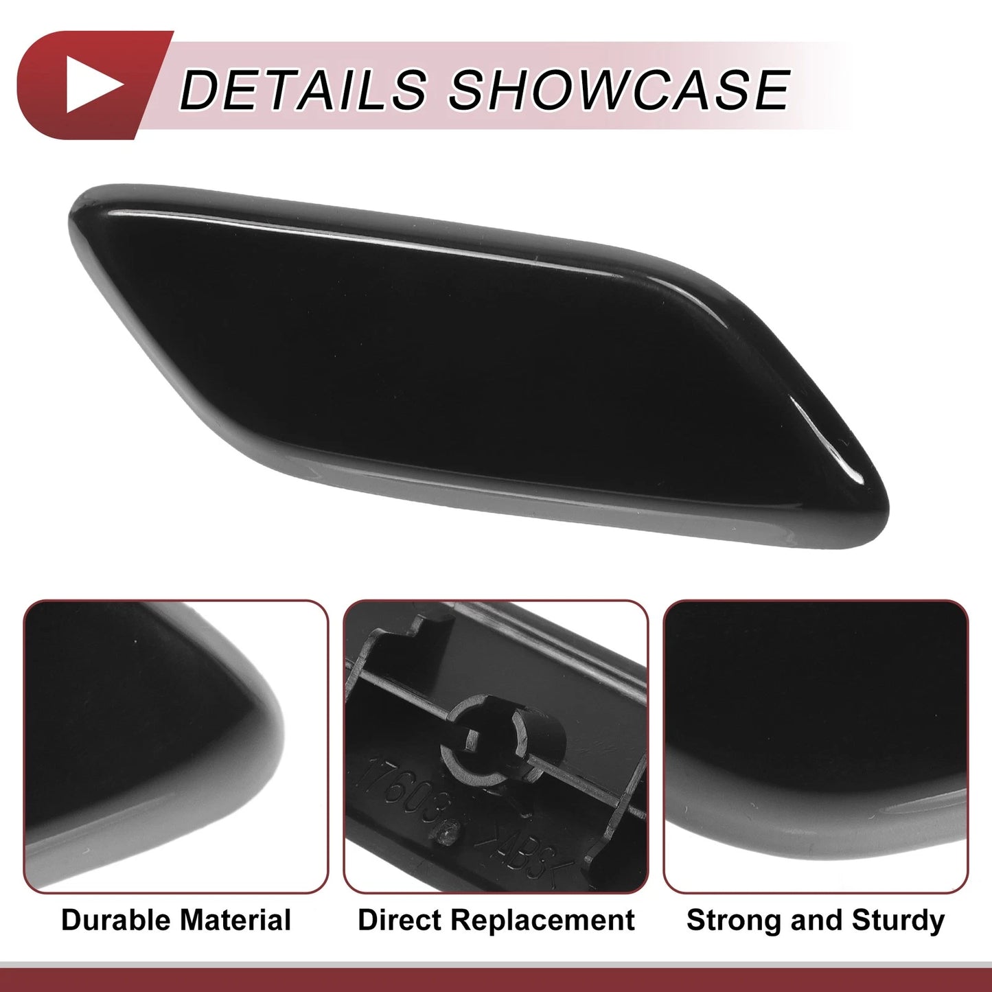 Front Right Washer Nozzle Cover Cap for Honda CR-V (2009–2011) Black