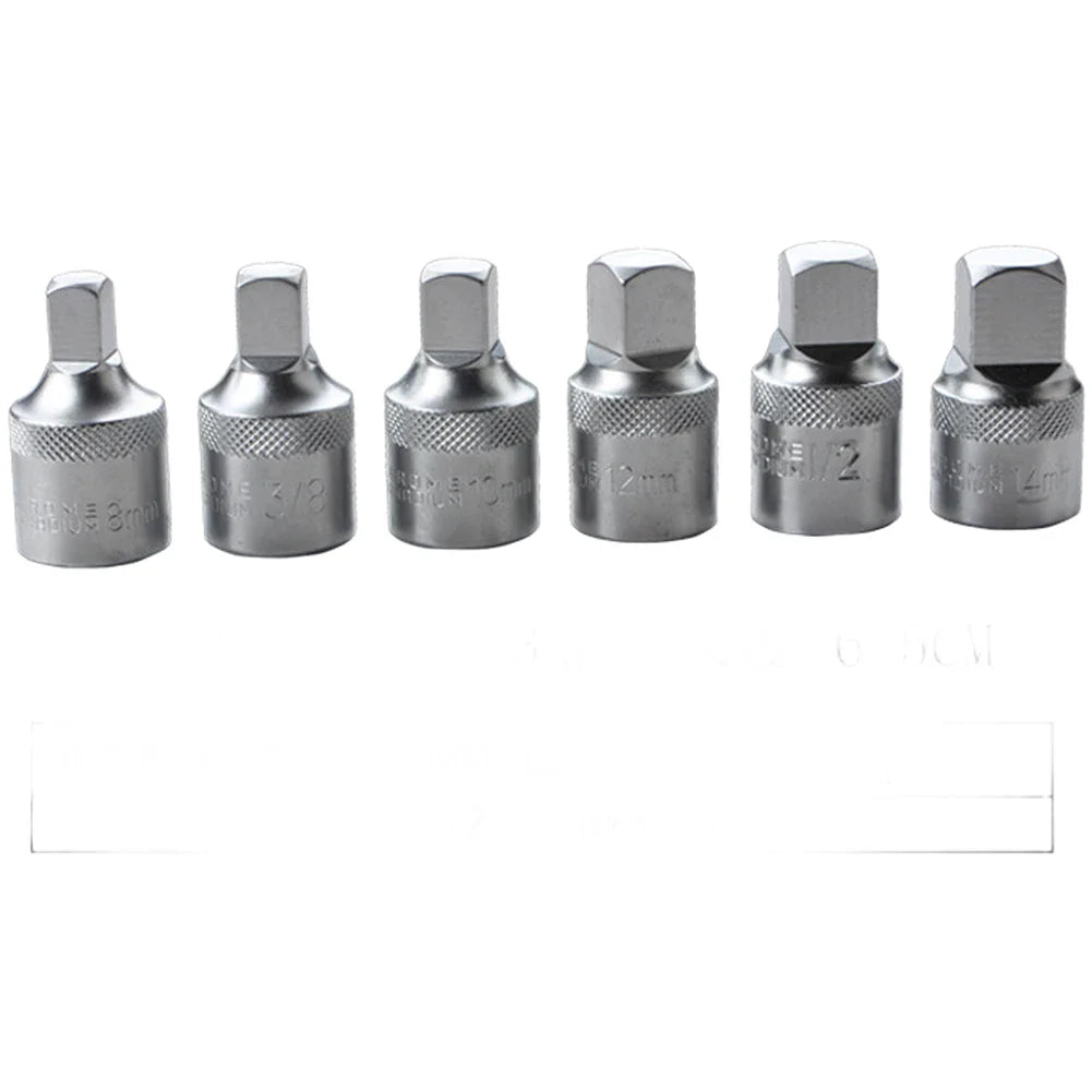 Square Drive Oil Pan Socket Wrench 6PC Set for Vehicle Engine Maintenance