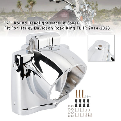 7" Round Headlight Cover for Harley Touring Road King FLHR (2014–2023)