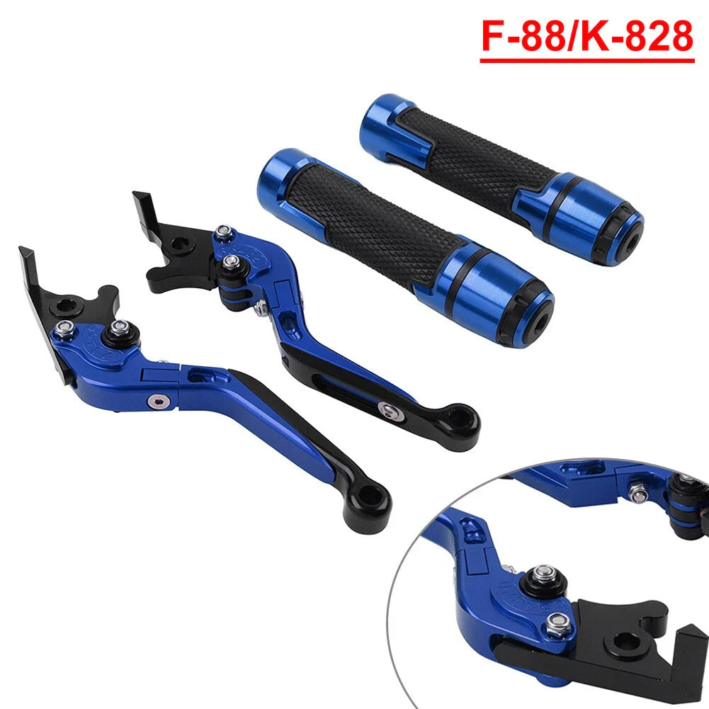 Blue Extendable Brake Clutch Levers Grips Set for Kawasaki Z1000 (2010-2023)