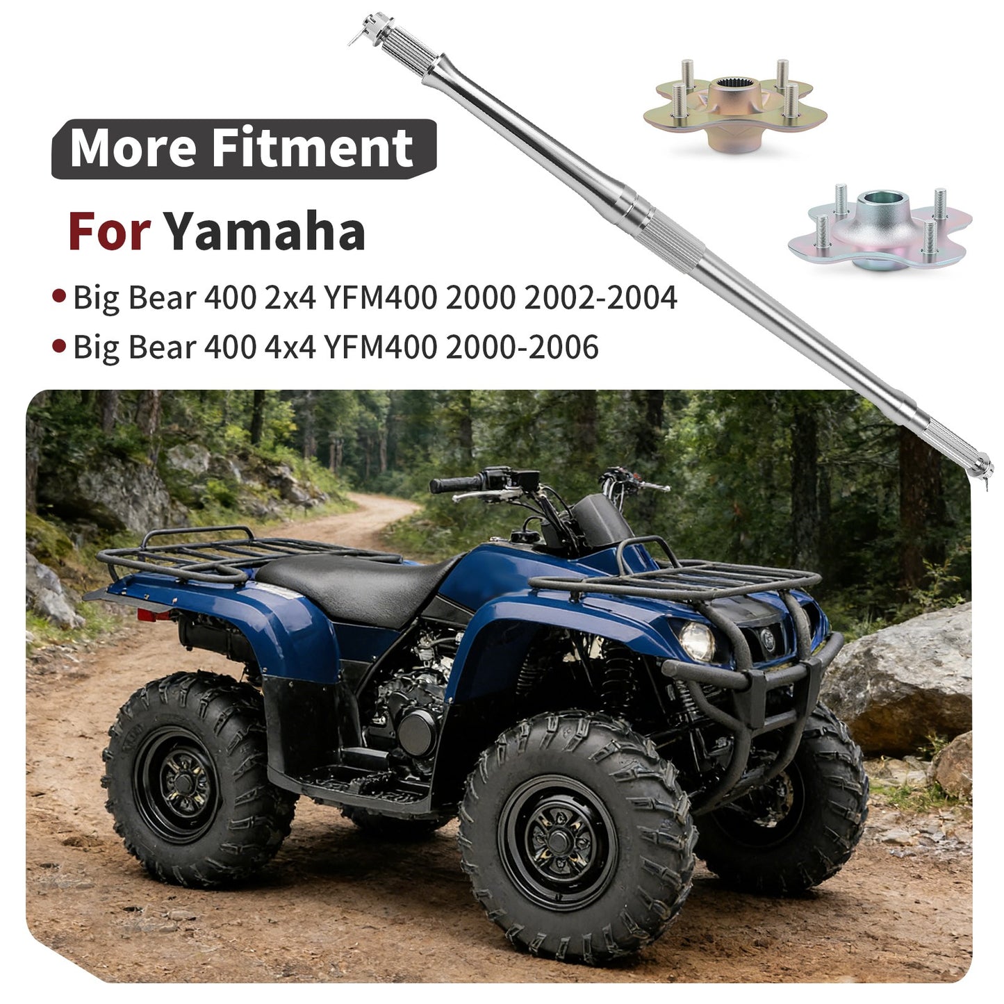 Rear Axle Shaft & Hubs for Yamaha Big Bear 400 (2000–2006)