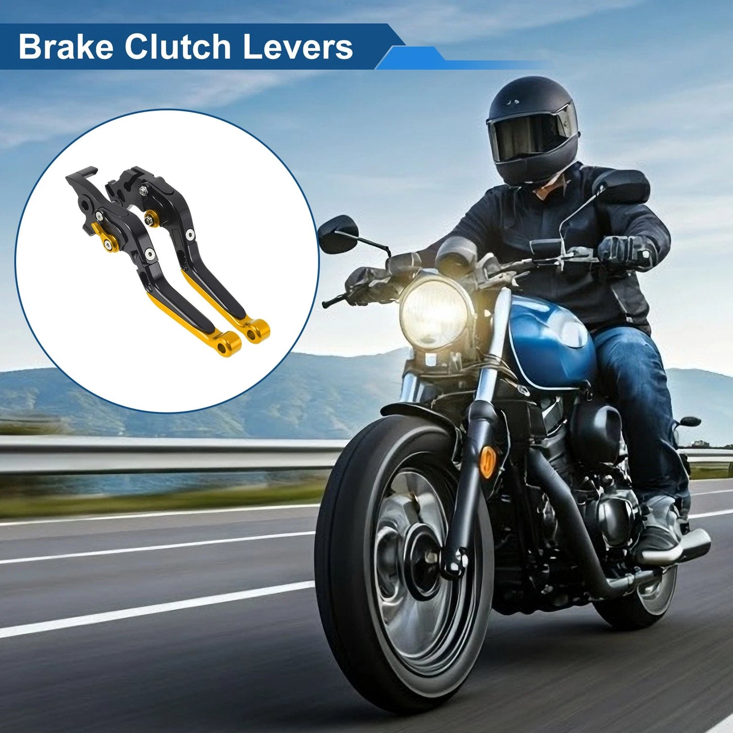 Brake Clutch Levers for KTM Duke 390 RC390 (2013–2023) - Black Gold End 1 Pair