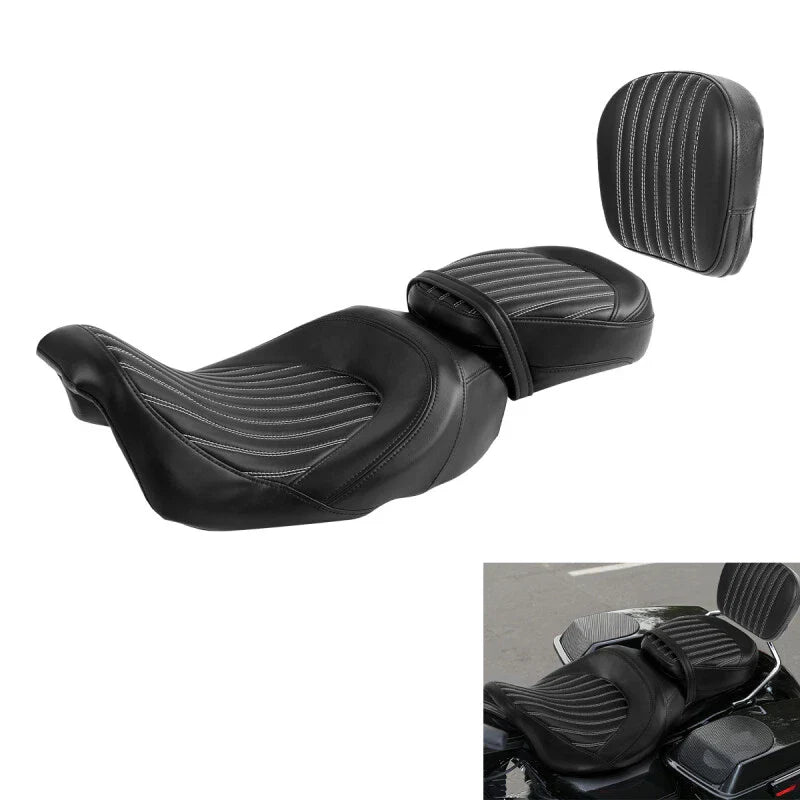 Driver Passenger Seat with Backrest for Harley Electra Glide (2009-2023)