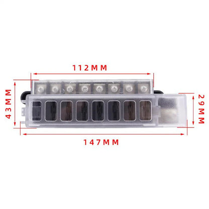 8-Way 12V-32V 100A Fuse Box for Car Truck Circuit Breaker (Universal)