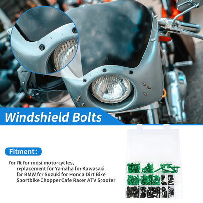 Windshield Bolts for Yamaha Motorcycles (Aluminum Rubber Green)
