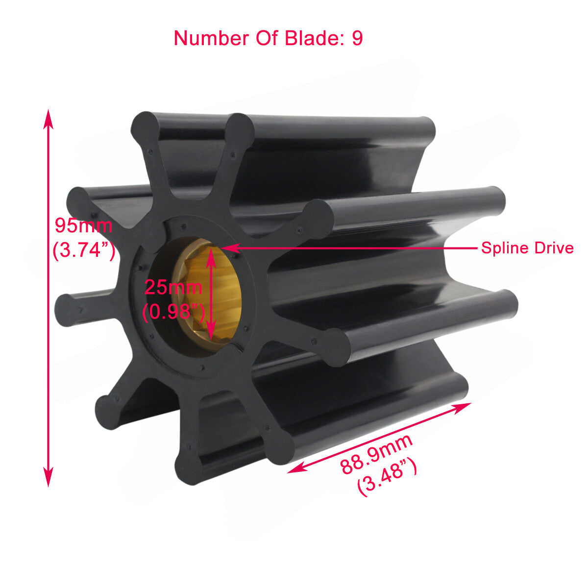 Water Pump Impeller Kit for Johnson 09-802B (Replaces 6760-0001)