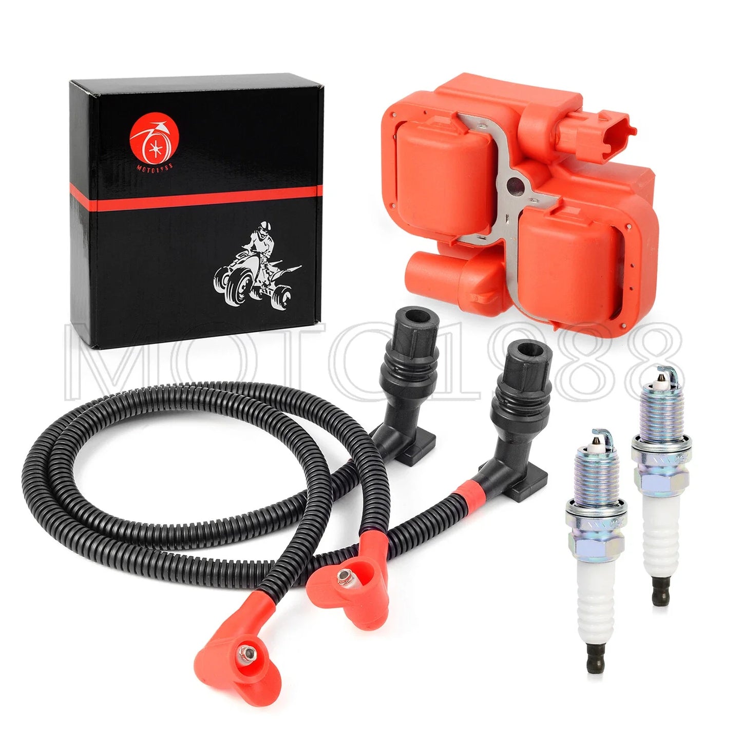 Ignition Coil & Spark Plug w/ Wire Cap for Polaris Ranger Crew 800 (2011–2014)